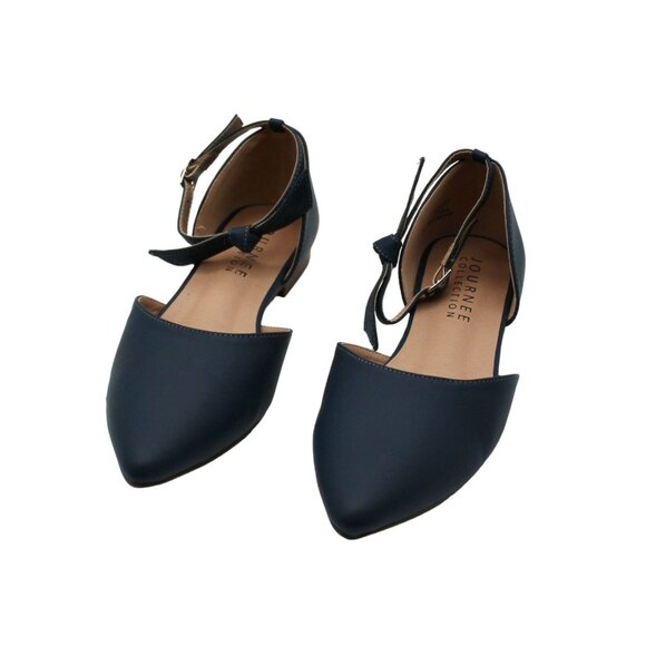 Journee Collection Blue Vielo Flats - Picture 2 of 7